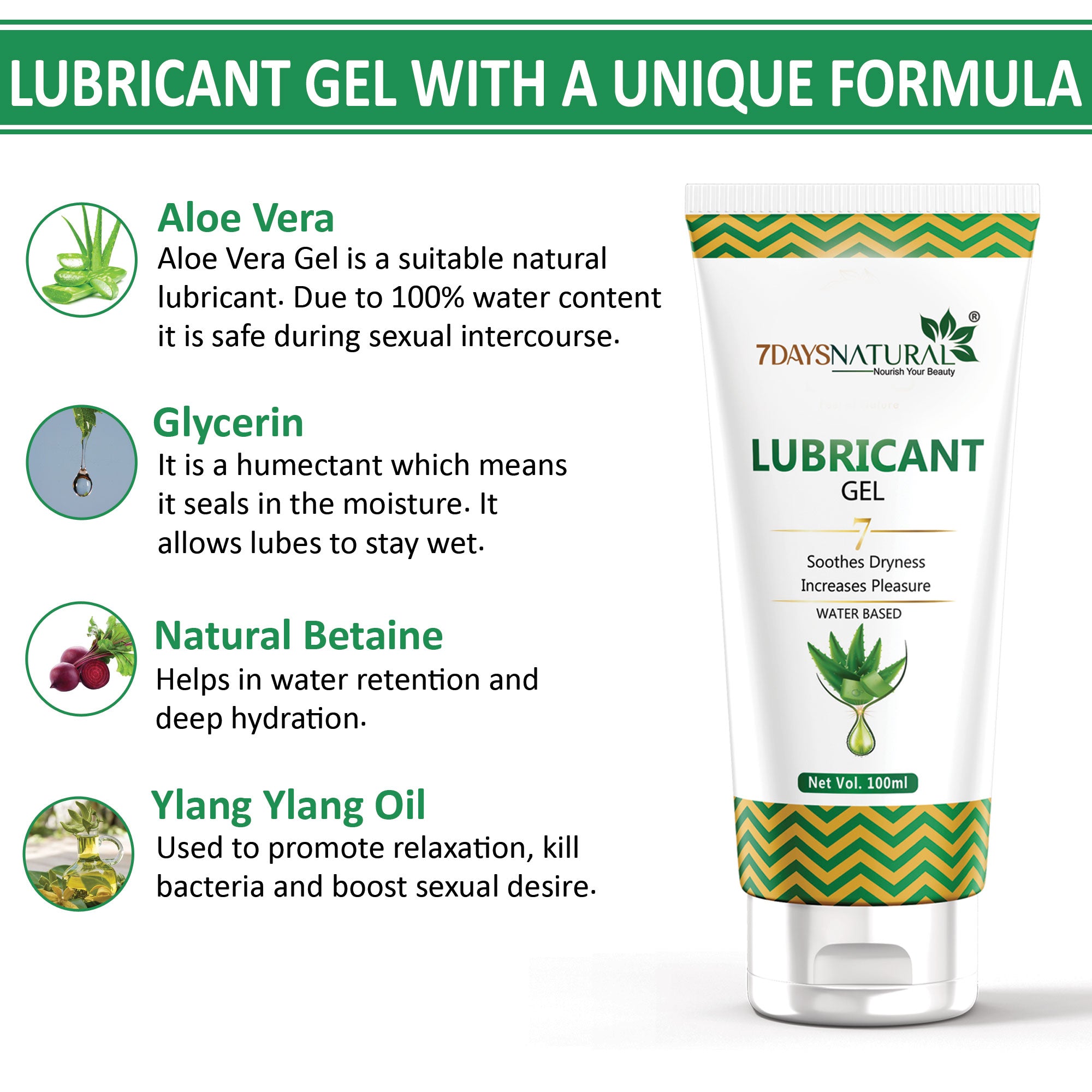 7Days Natural Vaginal Lubricating Cum Stimulating Gel | 7Days Natural- 100 ml