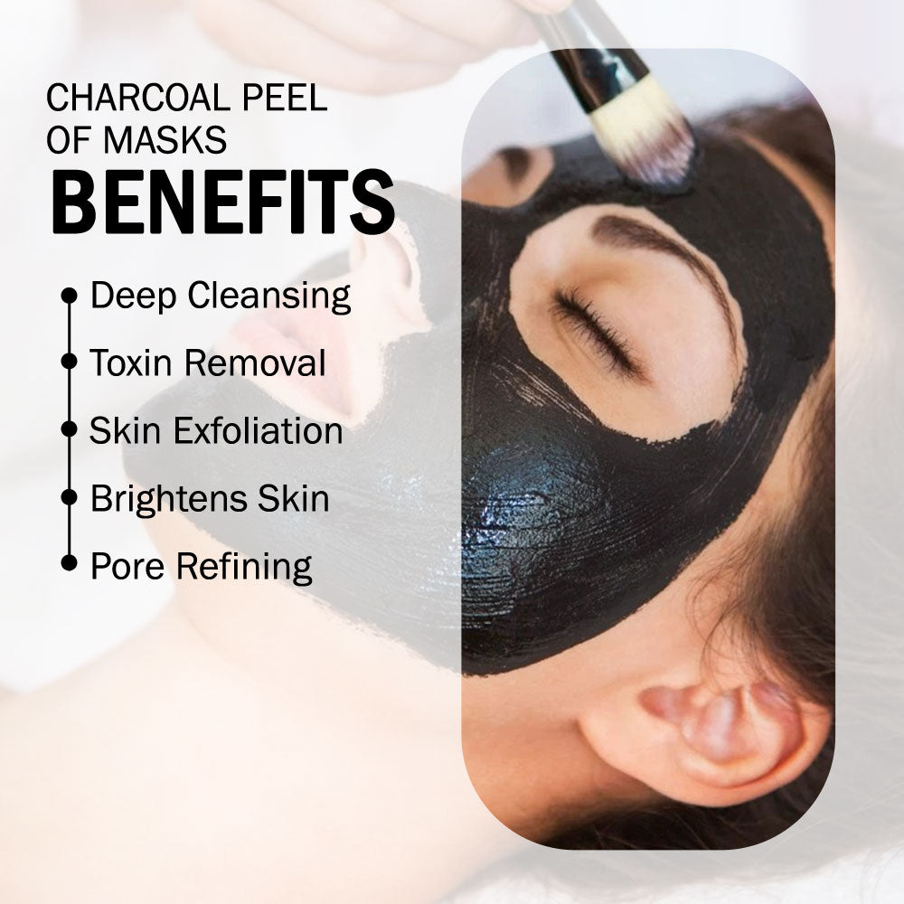 7Days Natural Charcoal Black Peel Off Mask for Men & Women | Removes Blackheads and Whiteheads | Active Cooling Effect | Deep Skin Purifying Cleansing(100 ml)