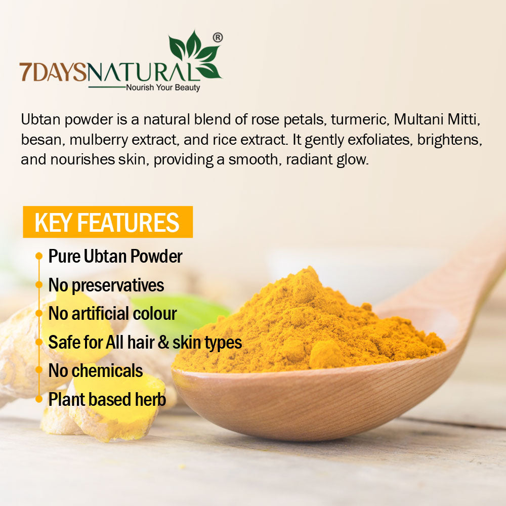 7DAYS NATURAL Organic Ubtan Powder Face Pack For Women & Men -200GM