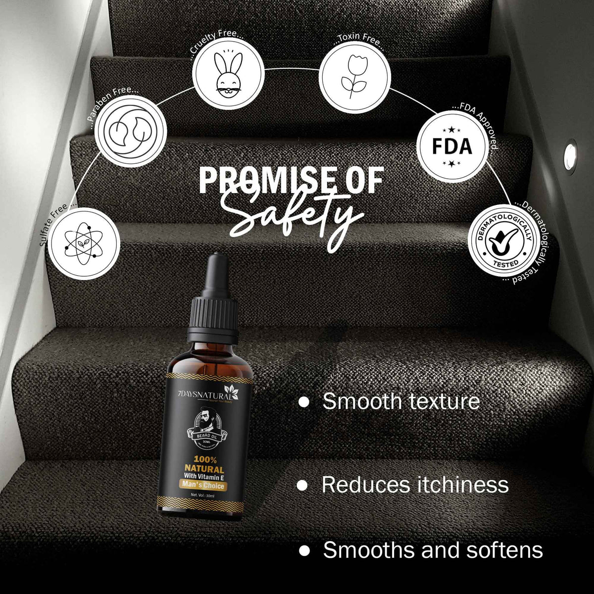 Beard growth oil for men's beard care