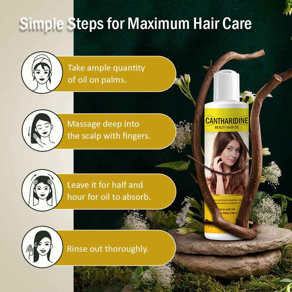 Cantharidine hair oil for hair care