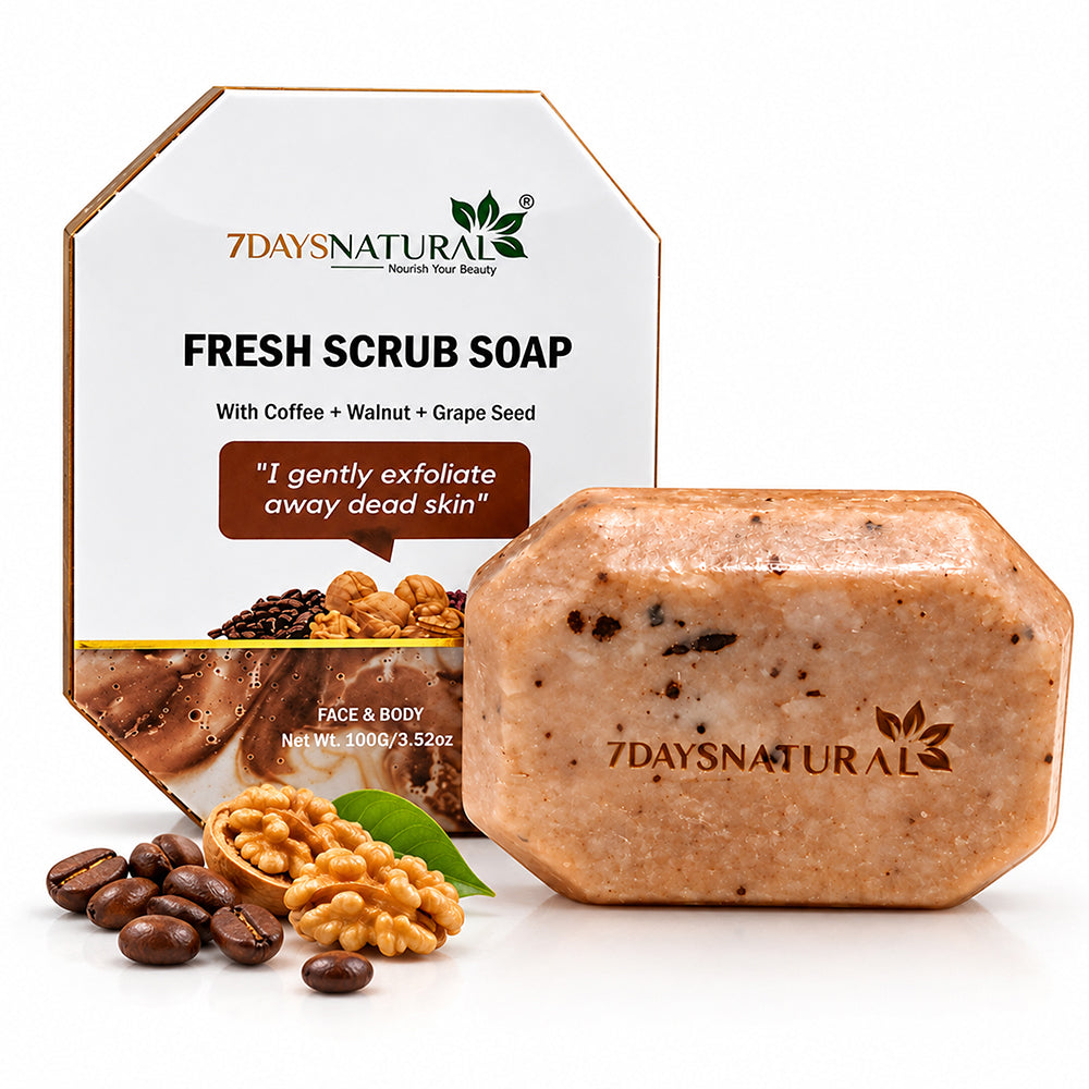 Fresh Scrub Soap Pack of 2 | Coffee, Walnut & Grape Seed