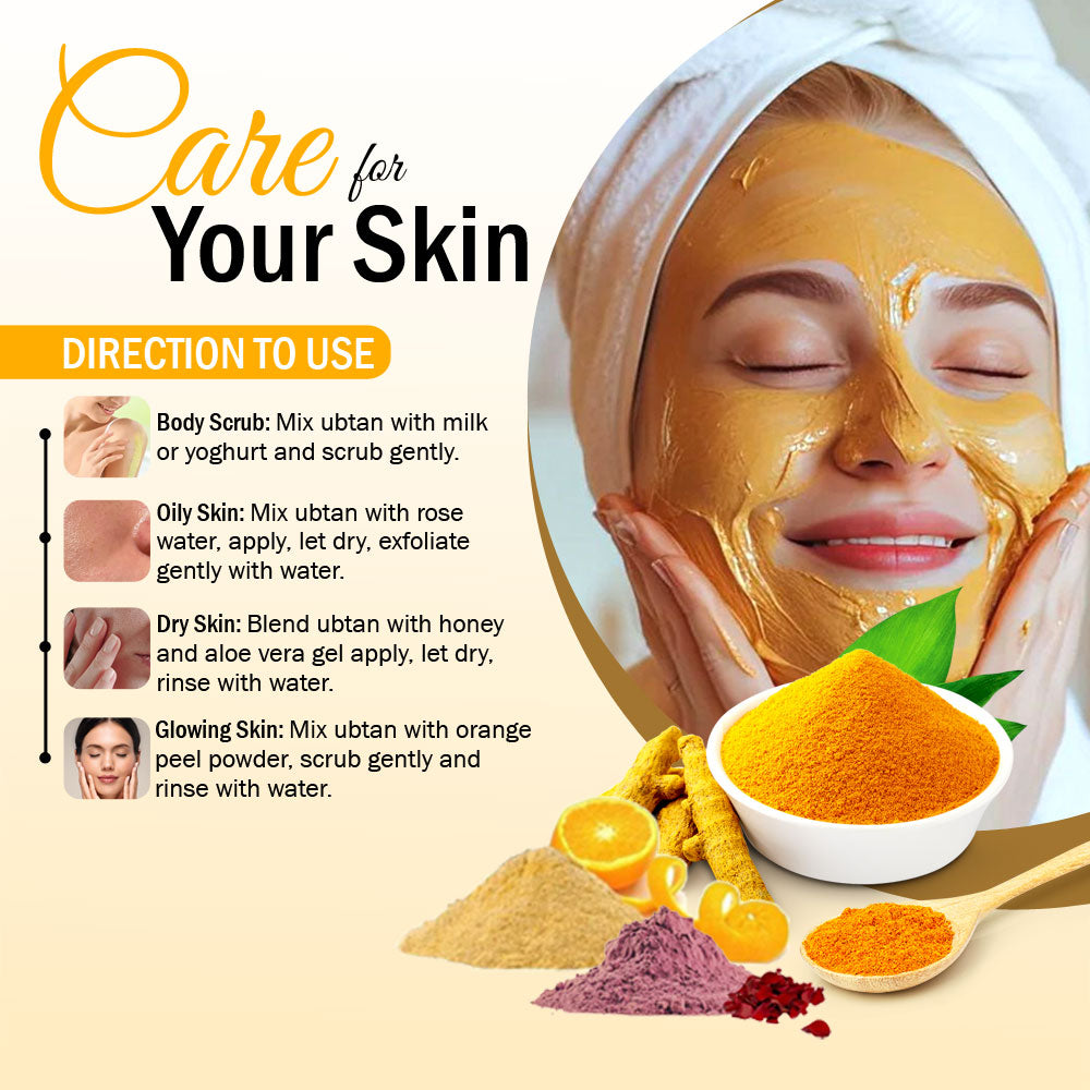 Herbal ubtan powder for glowing skin