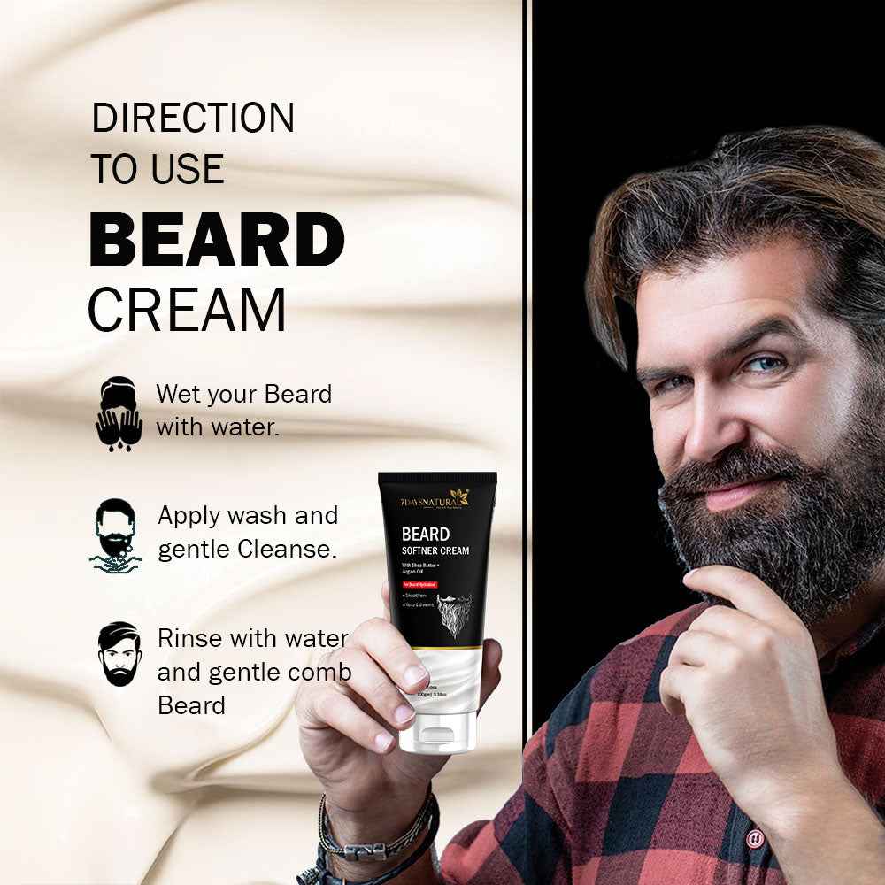 Beard Straightening & Softener Cream  for massage your moisturizer deep into beard hairs, so that you reach the underlying skin7DaysNatural