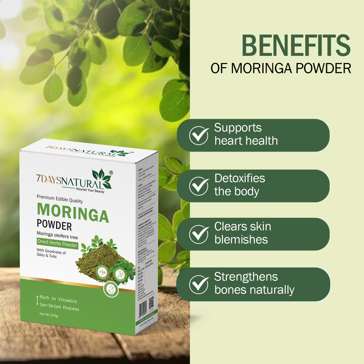 Moringa leaves powder natural herbal care