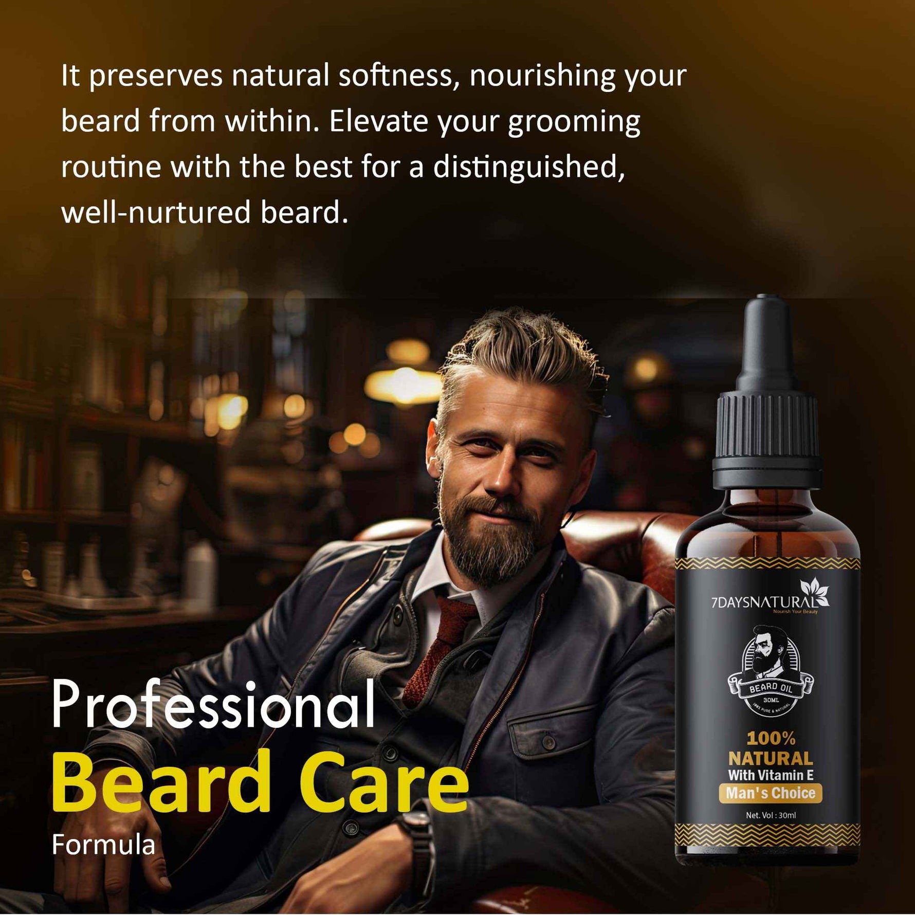 Nourishing beard oil for men's grooming