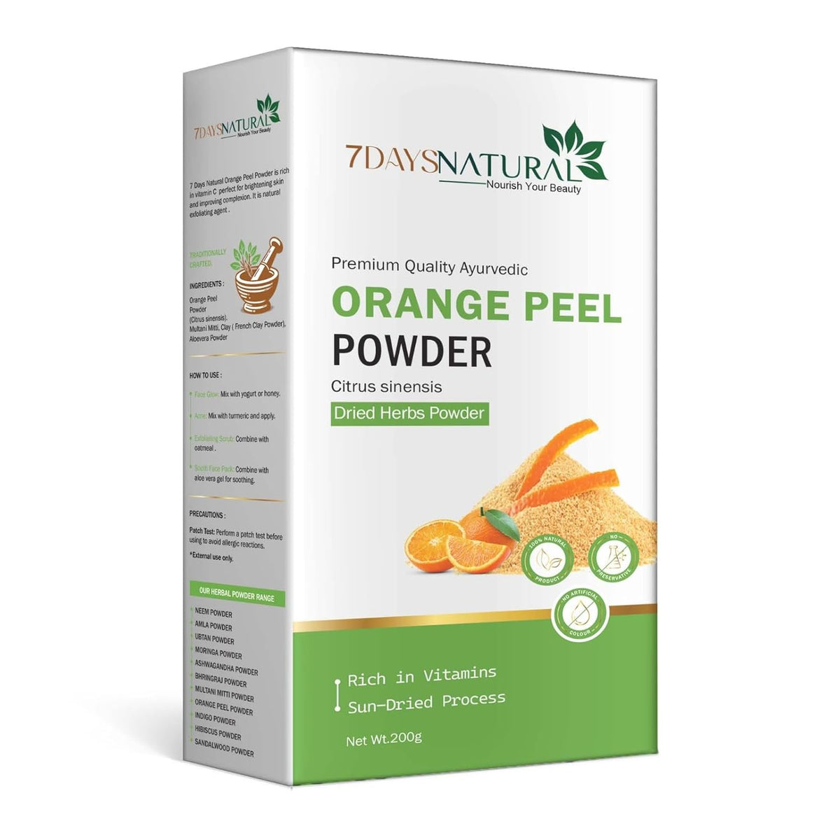 Orange Peel Powder for Homemade Face Pack