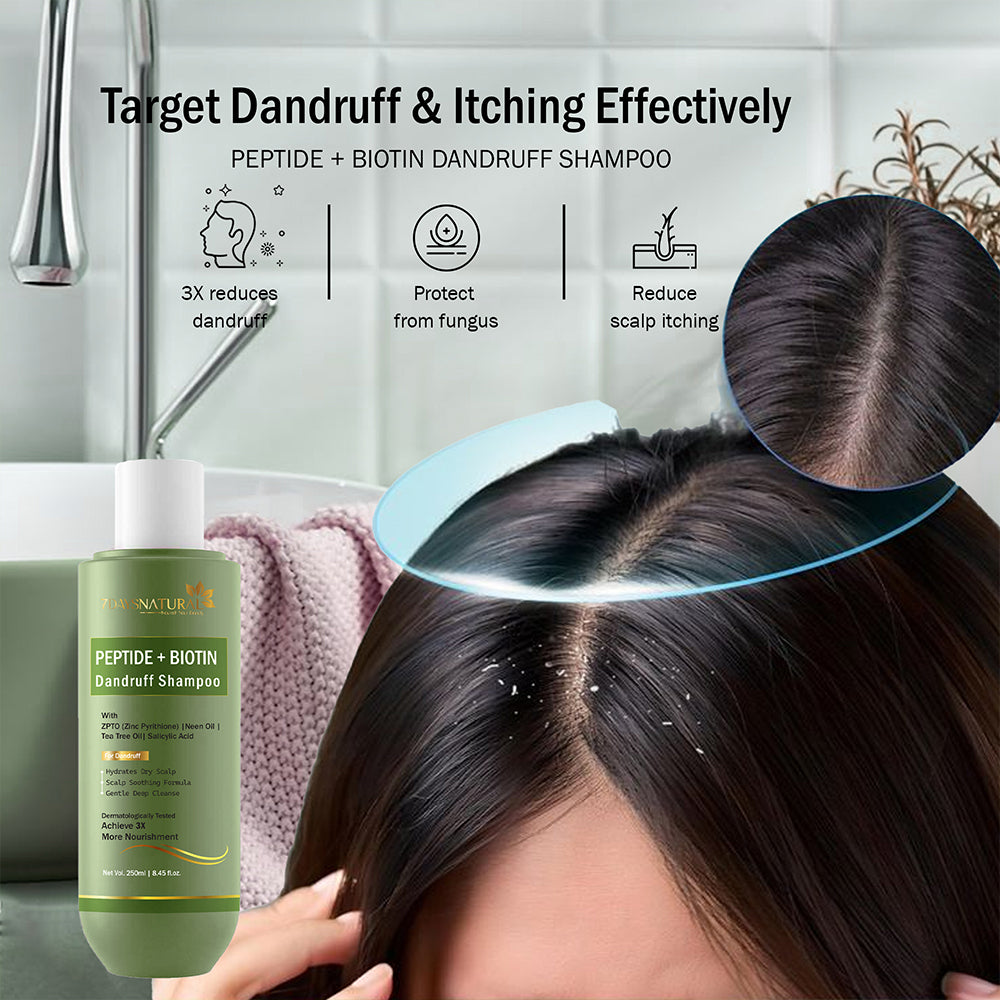 Peptide + Biotin Dandruff Shampoo 250ml  7DaysNatural