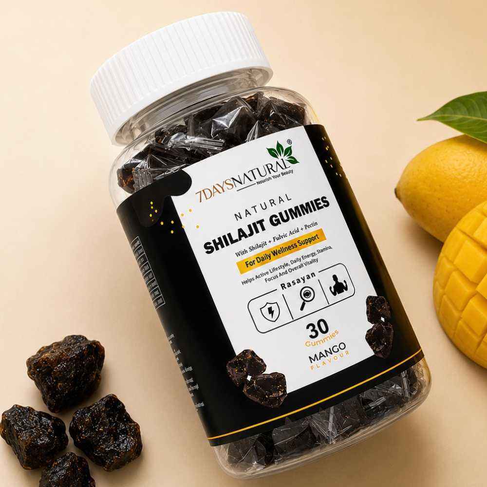 Shilajit Gummies for Energy, Stamina & Focus – Mango Flavour 30 Gummies| 7DAYSNATURAL