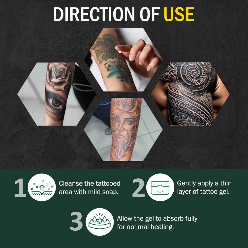 Shining gel for tattooed skin