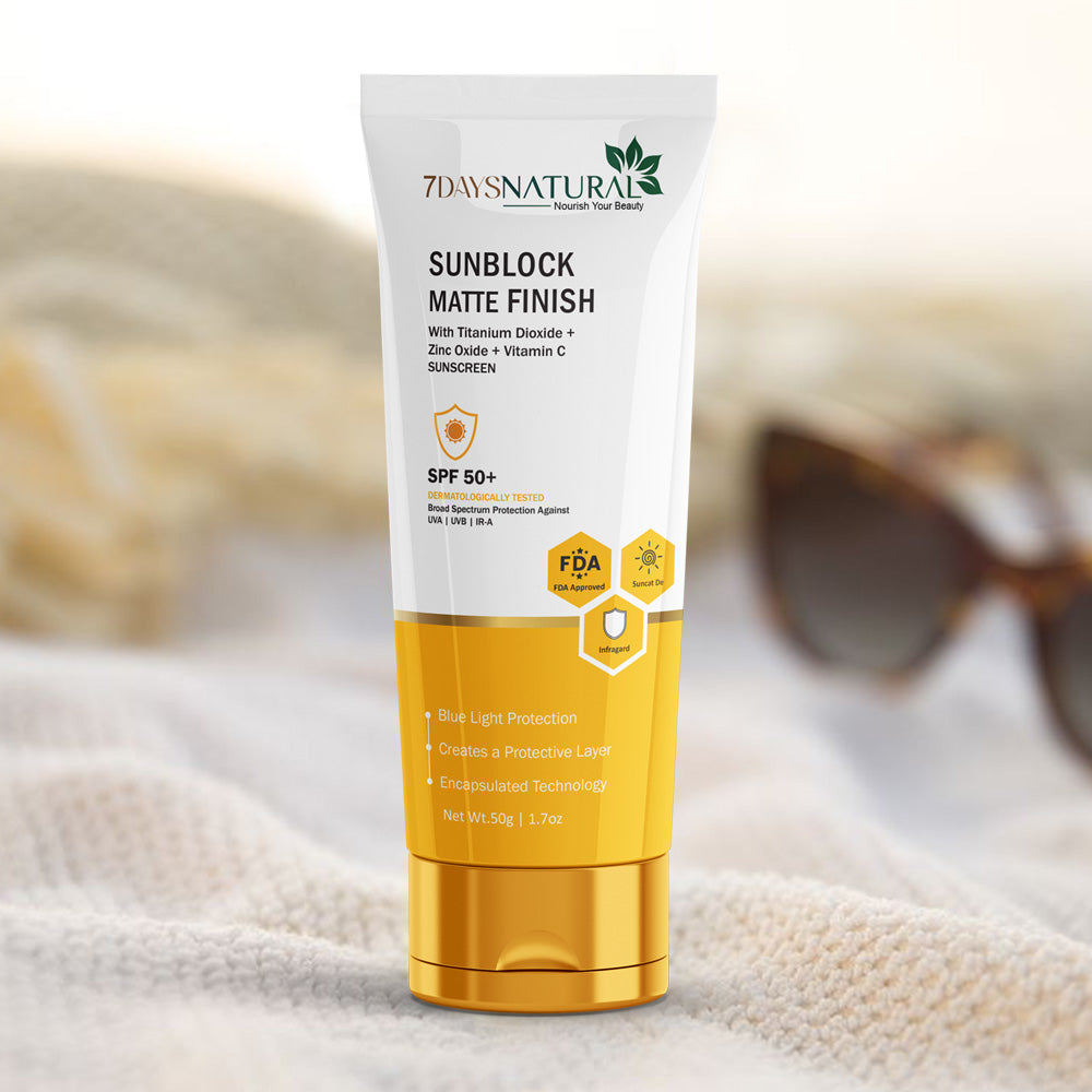 Sunblock Matte Finish SPF 50+ Sunscreen | 7DaysNatural - 7DaysNatural