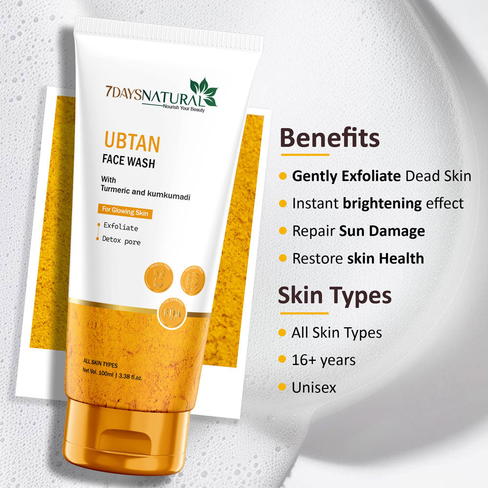 Ubtan Face Wash with Turmeric & Kumkumadi Oil  Benefits