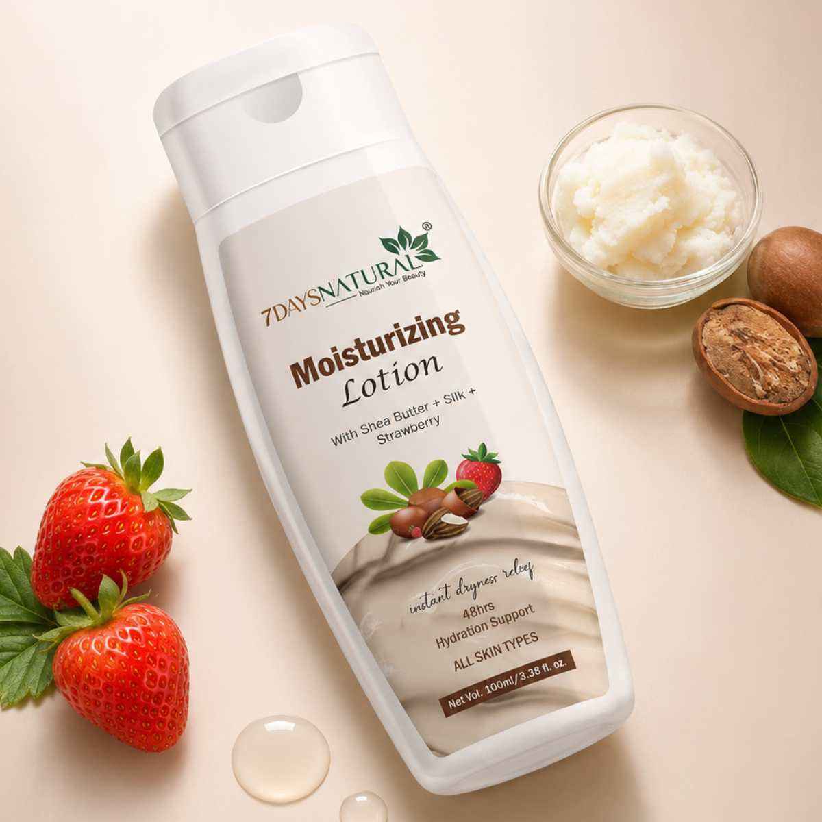 Moisturizing Body Lotion with Shea Butter & Silk | 7DaysNatural