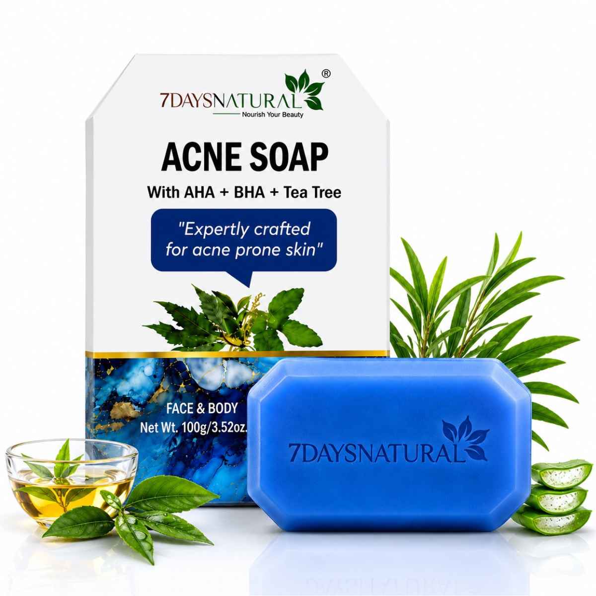 Acne Soap with AHA BHA & Tea Tree | Pack of 2 | Face & Body