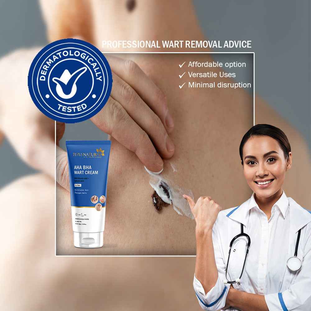 Wart treatment cream with AHA BHA