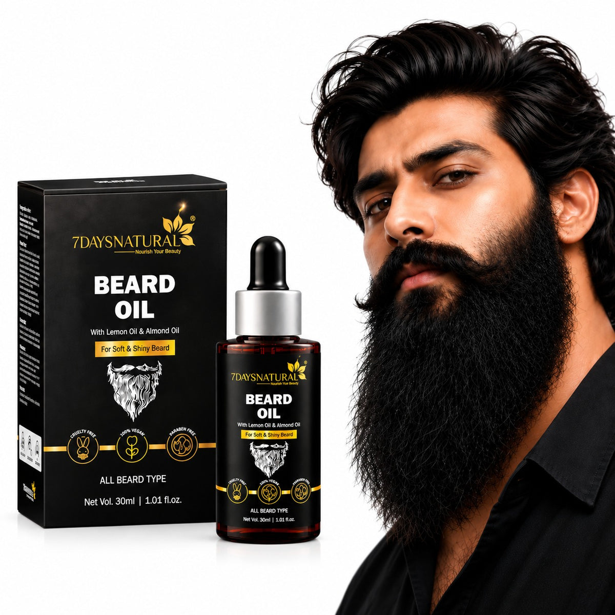 Beard Growth Oil for Men | Fast Beard Growth | 7DaysNatural
