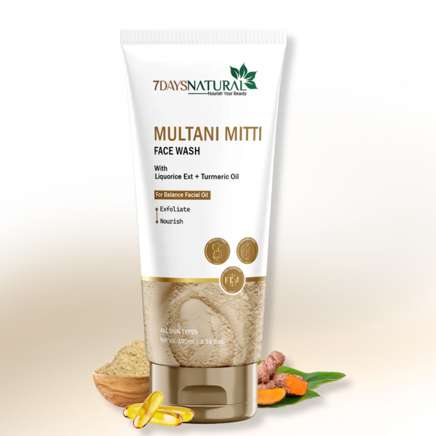 Buy Natural Multani Mitti Face Wash | 7Days Natural