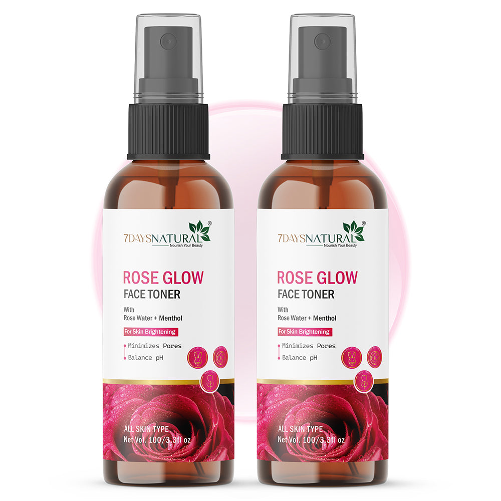 7 Days Natural Glowner Rose Water Face Toner For Glowing Skin for all Skin Type Men & Women (100 ml)