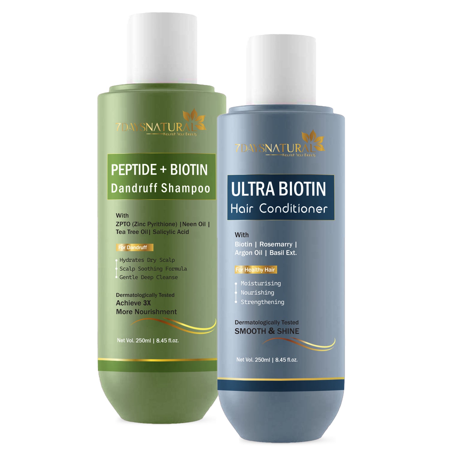 Peptide + Biotin Anti-Dandruff Shampoo & Conditioner | 7DaysNatural